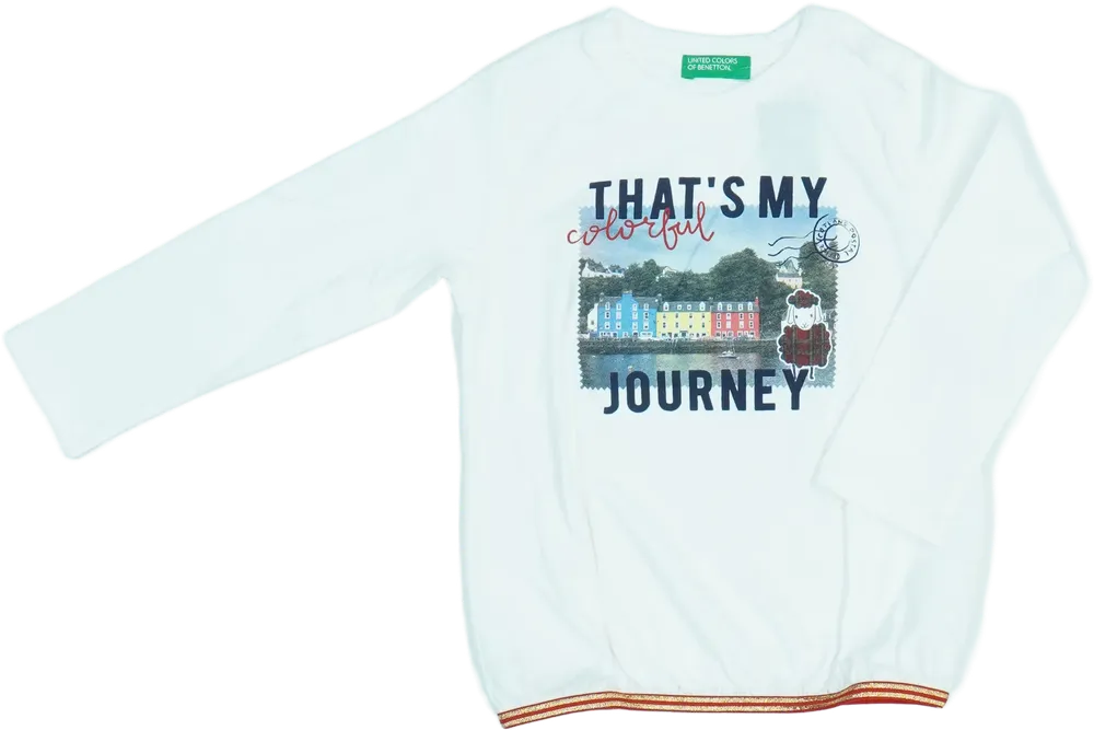 Fehér Benetton Hosszú ujjú felső EU 92 / UK 2 év / US 2T