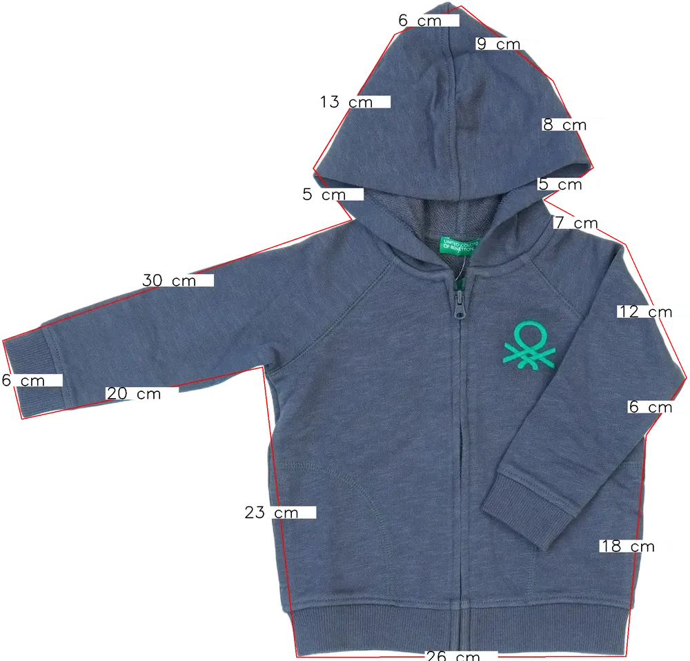 Szürke Benetton Kapucnis pulóver EU 86 / UK 12-18 hónap / US 18 hónap