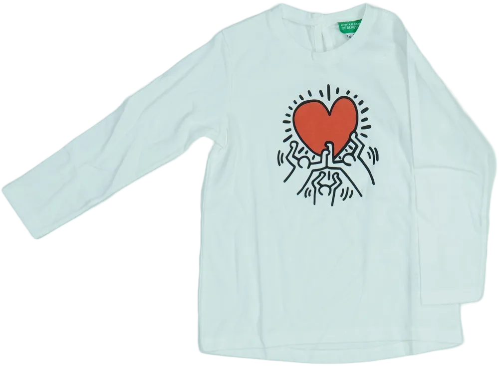 Fehér Benetton Hosszú ujjú felső EU 92 / UK 2 év / US 2T