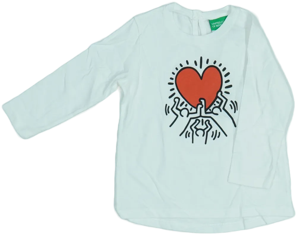 Fehér Benetton Hosszú ujjú felső EU 80 / UK 9-12 hónap / US 12 hónap