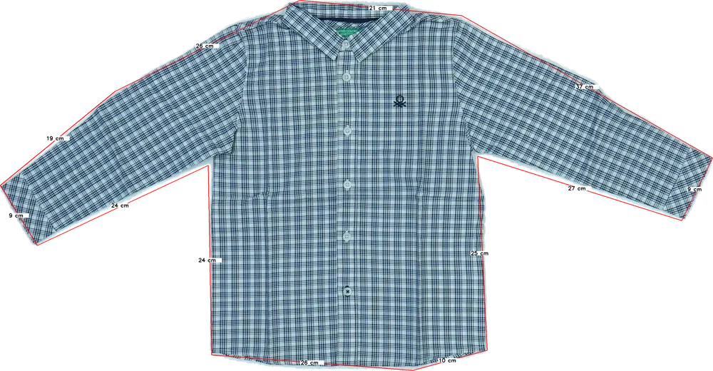 Kék Benetton Ing EU 104 / UK 4 év / US 4T/XS