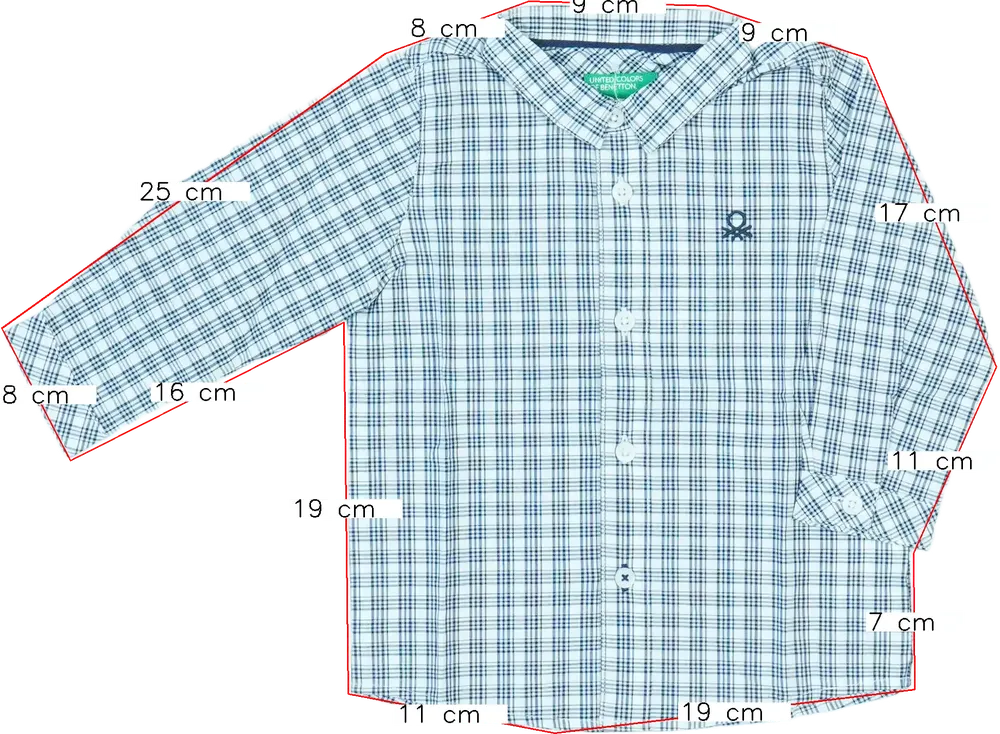 Kék Benetton Ing EU 80 / UK 9-12 hónap / US 12 hónap