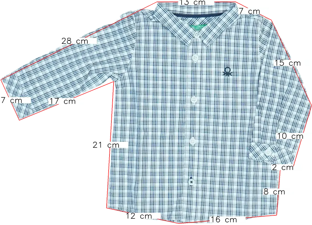 Kék Benetton Ing EU 74 / UK 6-9 hónap / US 6-9 hónap