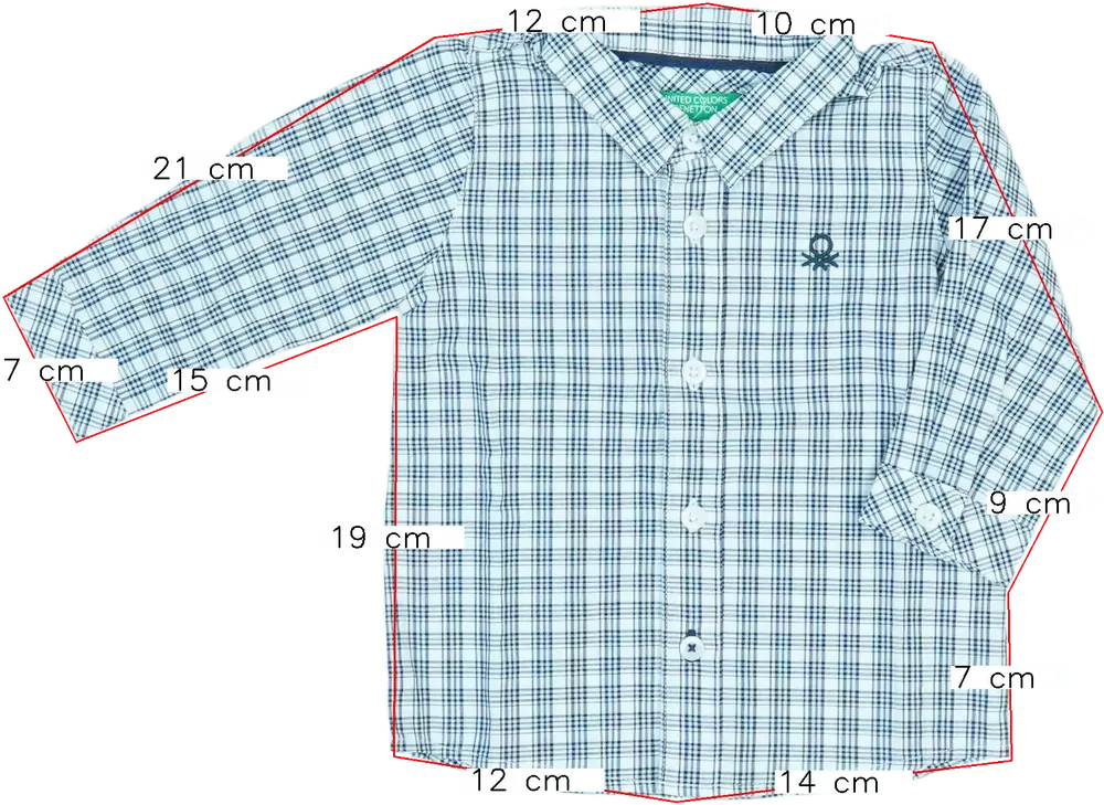 Kék Benetton Ing EU 68 / UK 3-6 hónap / US 3-6 hónap