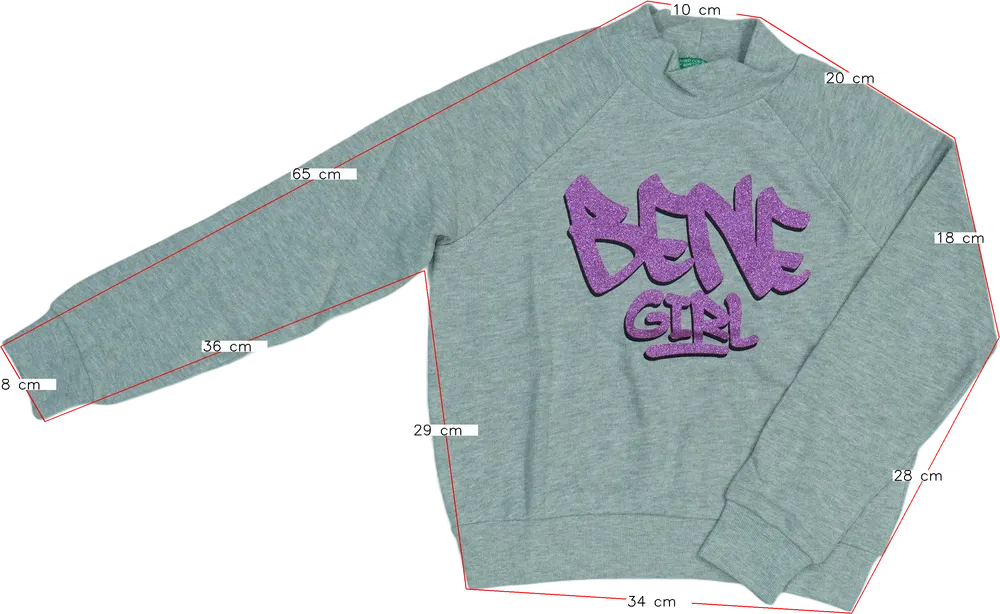 Szürke Benetton Pulóver EU 140 / UK 10 év / US 10 év/L