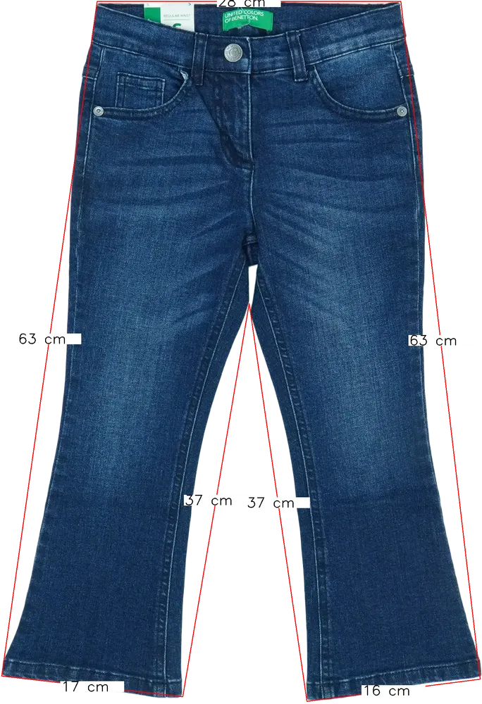 Kék Benetton Farmernadrág EU 122 / UK 7 év / US 7 év/M