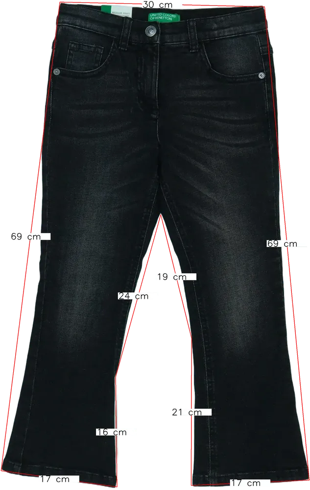 Fekete Benetton Farmernadrág EU 128 / UK 8 év / US 8 év/M