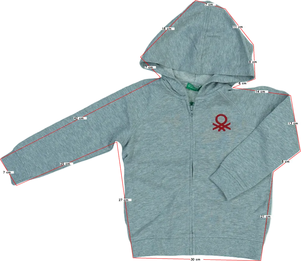 Szürke Benetton Kapucnis pulóver EU 104 / UK 4 év / US 4T/XS