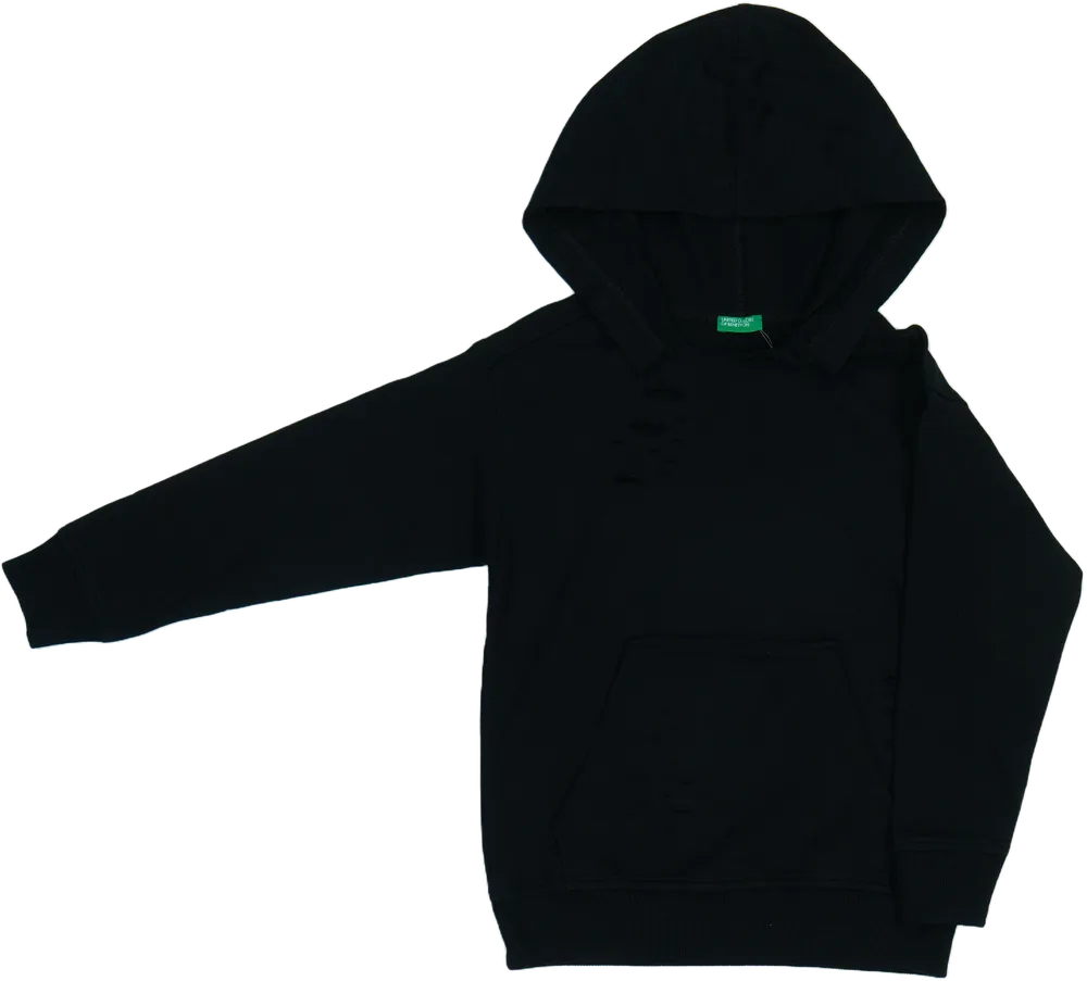 Fekete Benetton Kapucnis pulóver EU 122 / UK 7 év / US 7 év/M
