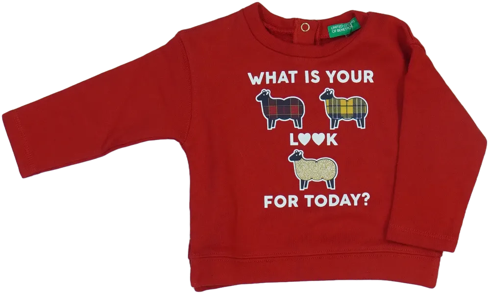 Piros Benetton Pulóver EU 74 / UK 6-9 hónap / US 6-9 hónap