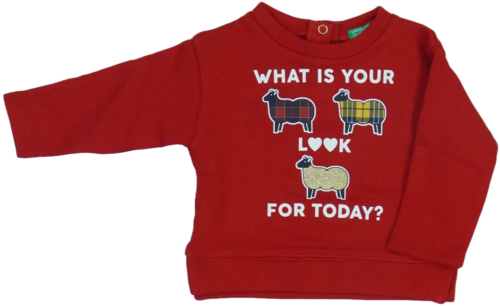 Piros Benetton Pulóver EU 68 / UK 3-6 hónap / US 3-6 hónap