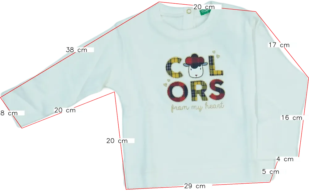 Fehér Benetton Pulóver EU 92 / UK 2 év / US 2T