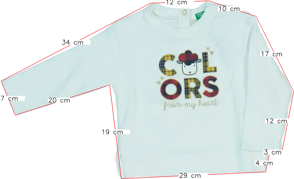 Fehér Benetton Pulóver EU 86 / UK 12-18 hónap / US 18 hónap