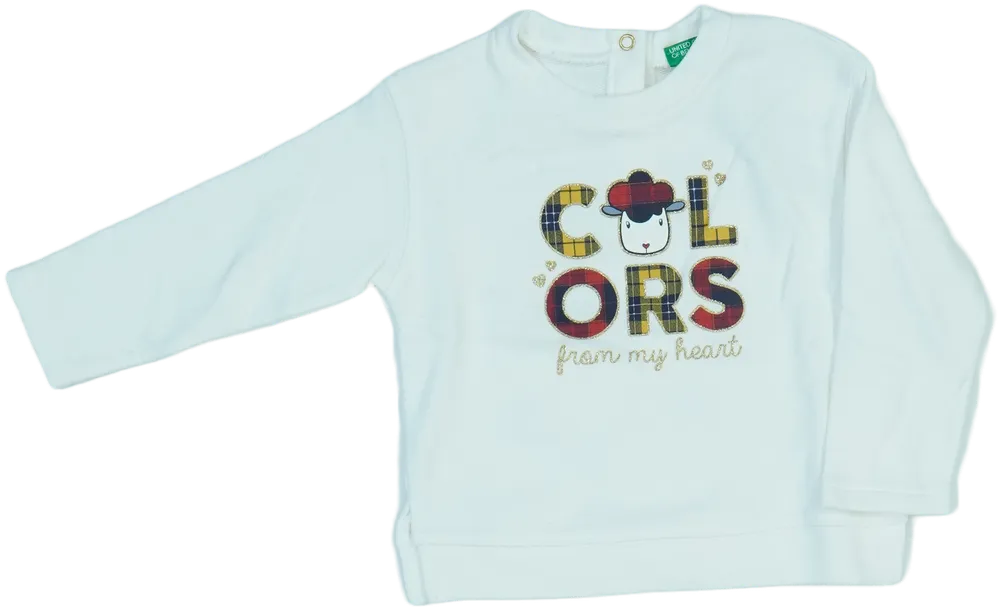 Fehér Benetton Pulóver EU 86 / UK 12-18 hónap / US 18 hónap