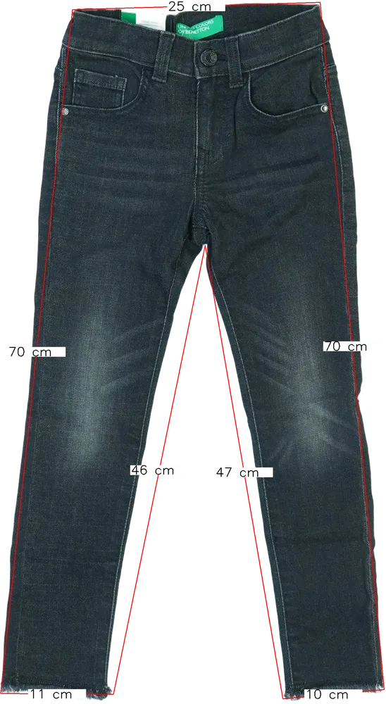 Fekete Benetton Farmernadrág EU 122 / UK 7 év / US 7 év/M