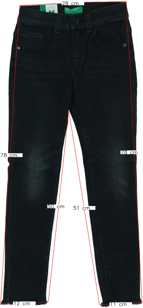 Fekete Benetton Farmernadrág EU 128 / UK 8 év / US 8 év/M