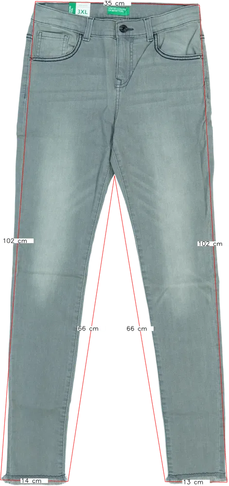 Szürke Benetton Farmernadrág EU 170 / UK 15 év / US XL