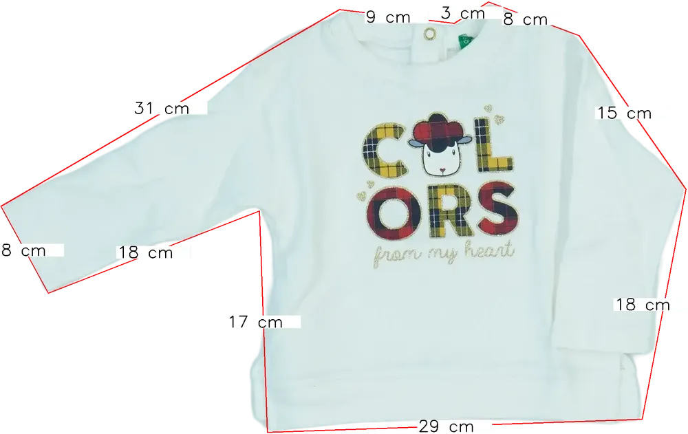 Fehér Benetton Pulóver EU 80 / UK 9-12 hónap / US 12 hónap