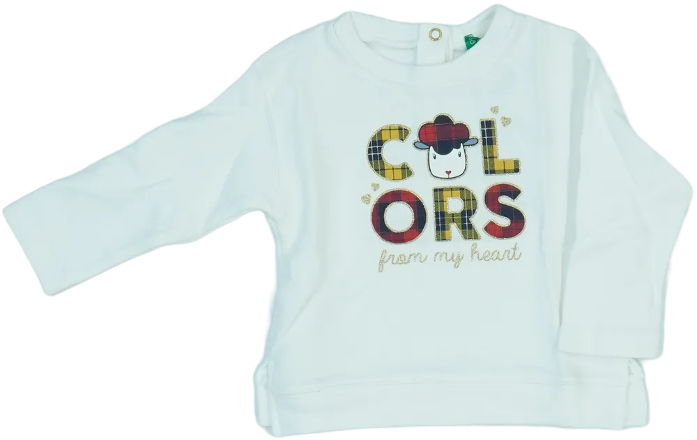 Fehér Benetton Pulóver EU 80 / UK 9-12 hónap / US 12 hónap