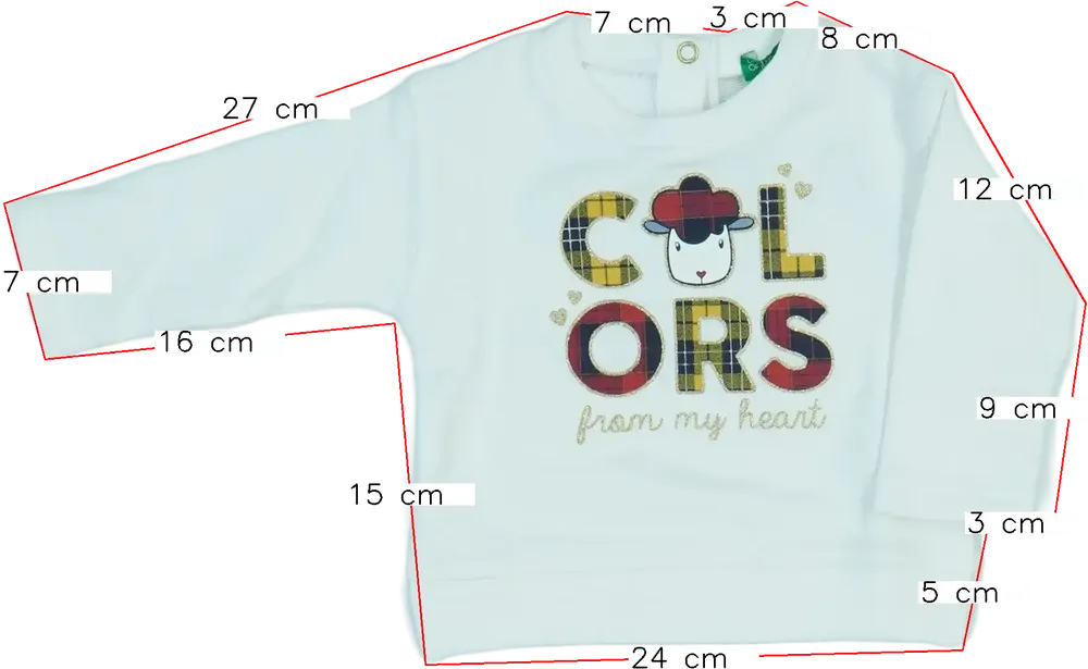 Fehér Benetton Pulóver EU 68 / UK 3-6 hónap / US 3-6 hónap