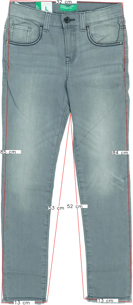 Szürke Benetton Farmernadrág EU 134 / UK 9 év / US 9 év/L