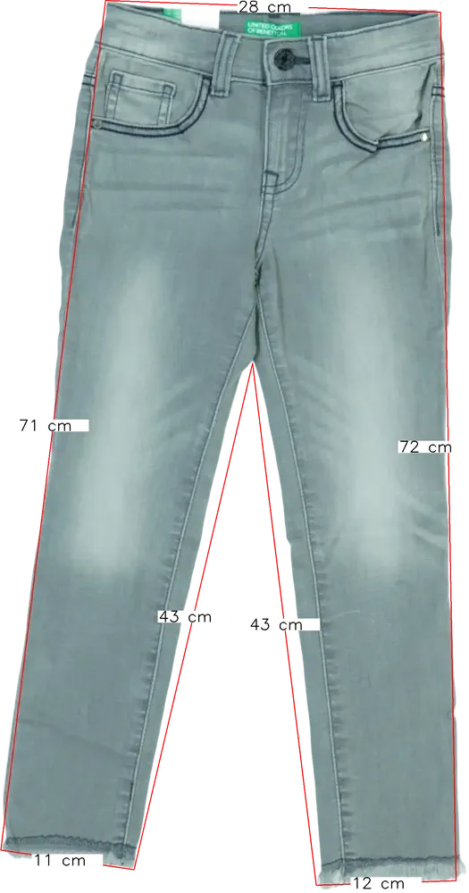 Szürke Benetton Farmernadrág EU 122 / UK 7 év / US 7 év/M