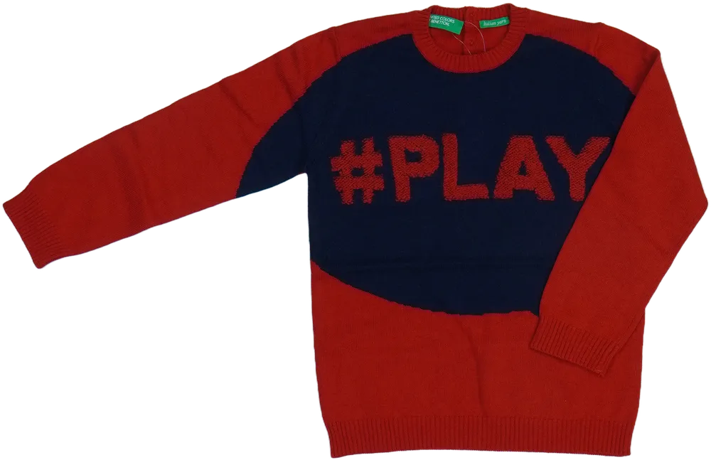 Piros Benetton Kötött pulcsi EU 98 / UK 3 év / US 3T