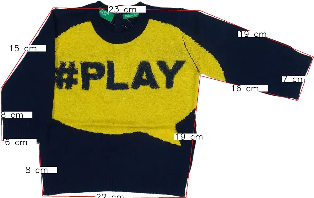 Sárga Benetton Kötött pulcsi EU 68 / UK 3-6 hónap / US 3-6 hónap