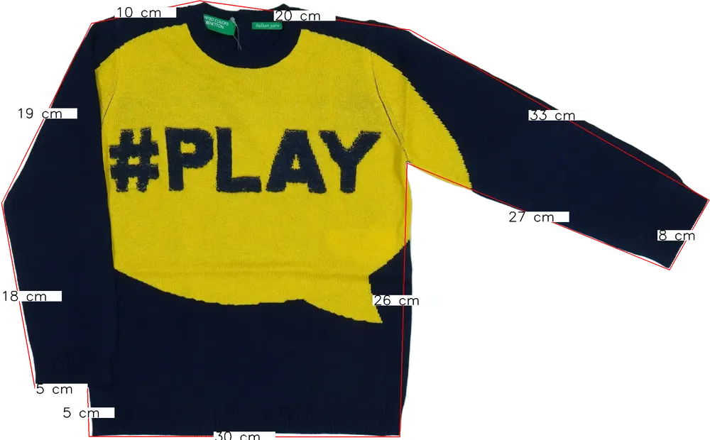 Sárga Benetton Kötött pulcsi EU 98 / UK 3 év / US 3T