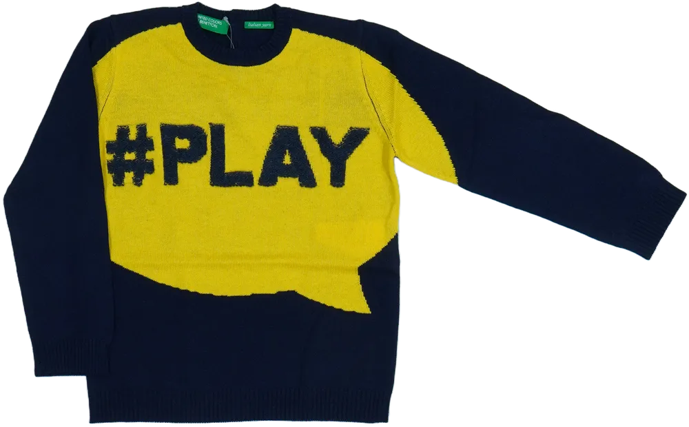 Sárga Benetton Kötött pulcsi EU 98 / UK 3 év / US 3T