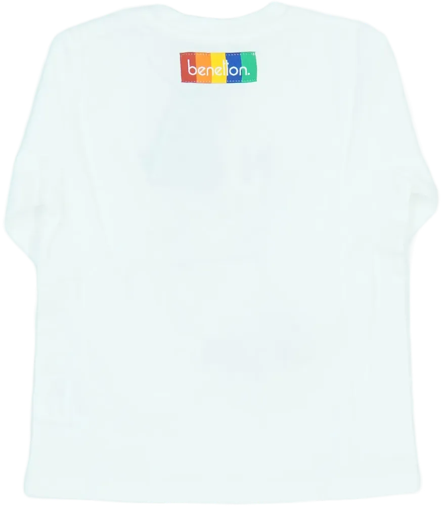 Fehér Benetton Hosszú ujjú felső EU 92 / UK 2 év / US 2T