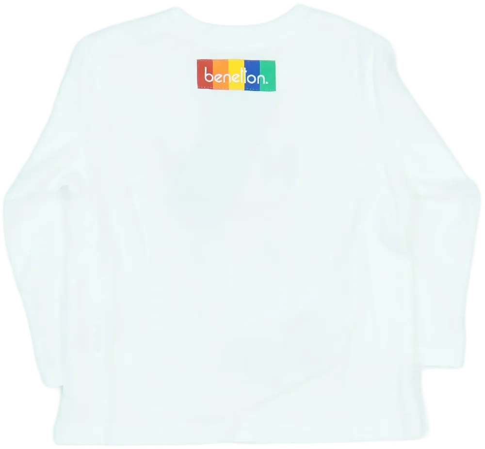Fehér Benetton Hosszú ujjú felső EU 80 / UK 9-12 hónap / US 12 hónap