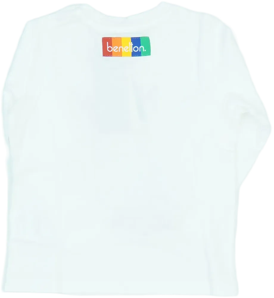 Fehér Benetton Hosszú ujjú felső EU 86 / UK 12-18 hónap / US 18 hónap