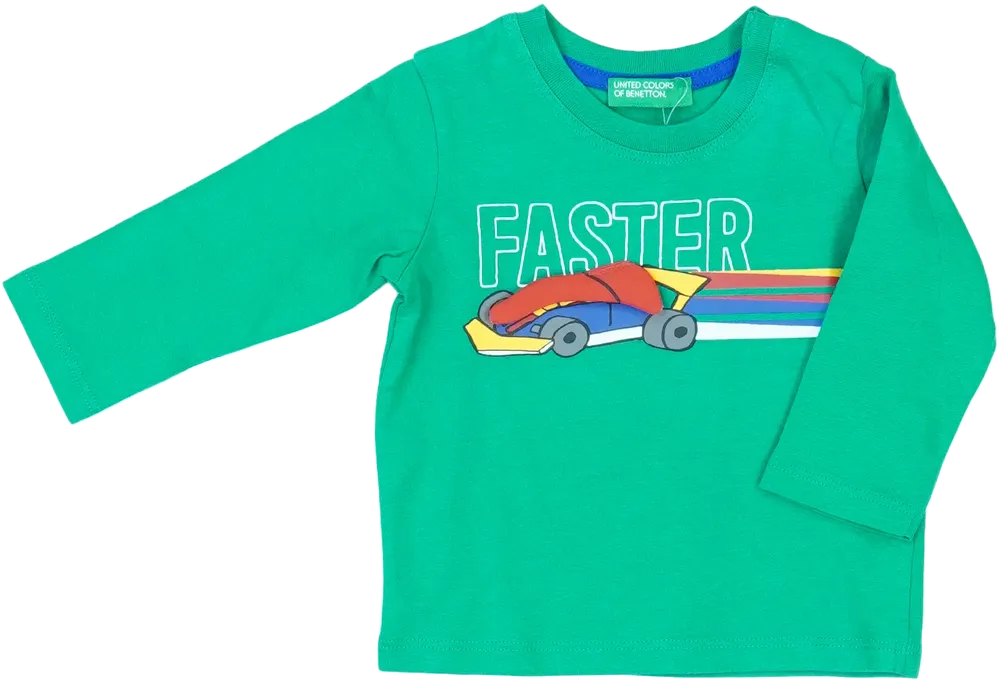 Zöld Benetton Hosszú ujjú felső EU 74 / UK 6-9 hónap / US 6-9 hónap