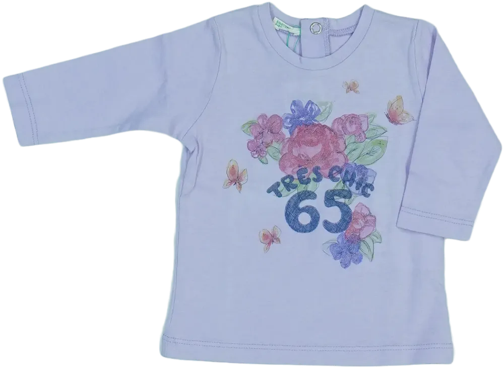 Lila Benetton Hosszú ujjú felső EU 62 / UK 0-3 hónap / US 0-3 hónap