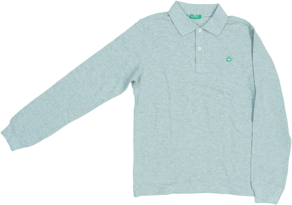Szürke Benetton Galléros póló EU 170 / UK 15 év / US XL