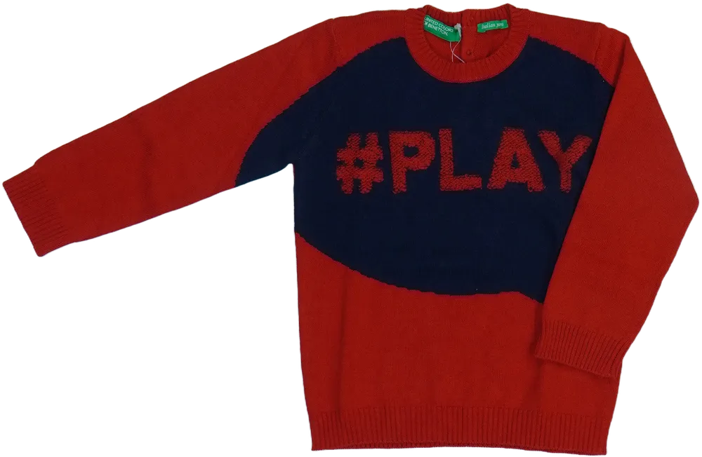 Piros Benetton Kötött pulcsi EU 86 / UK 12-18 hónap / US 18 hónap