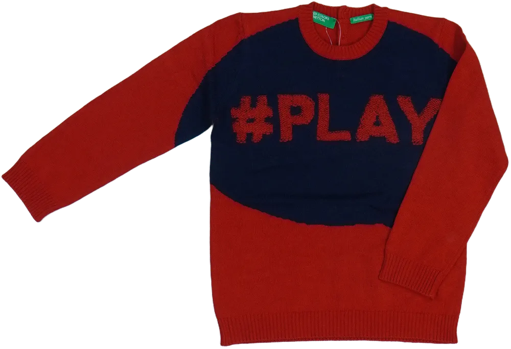 Piros Benetton Kötött pulcsi EU 92 / UK 2 év / US 2T