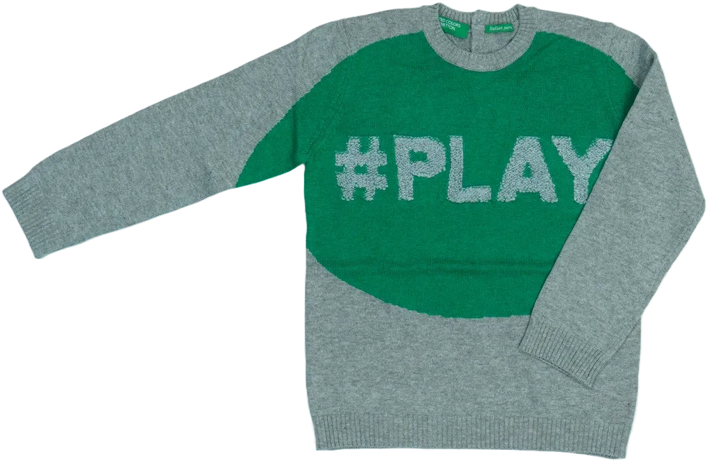 Zöld Benetton Kötött pulcsi EU 98 / UK 3 év / US 3T