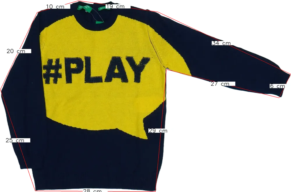 Sárga Benetton Kötött pulcsi EU 104 / UK 4 év / US 4T/XS