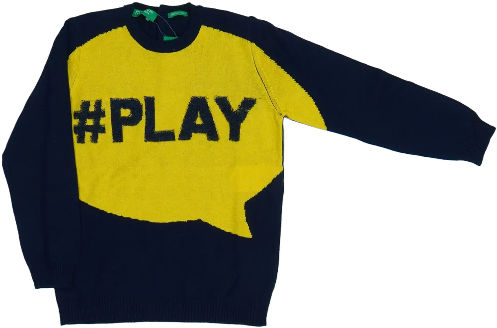 Sárga Benetton Kötött pulcsi EU 104 / UK 4 év / US 4T/XS