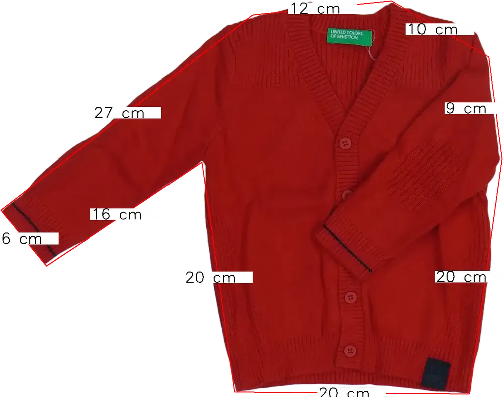 Piros Benetton Kardigán EU 74 / UK 6-9 hónap / US 6-9 hónap