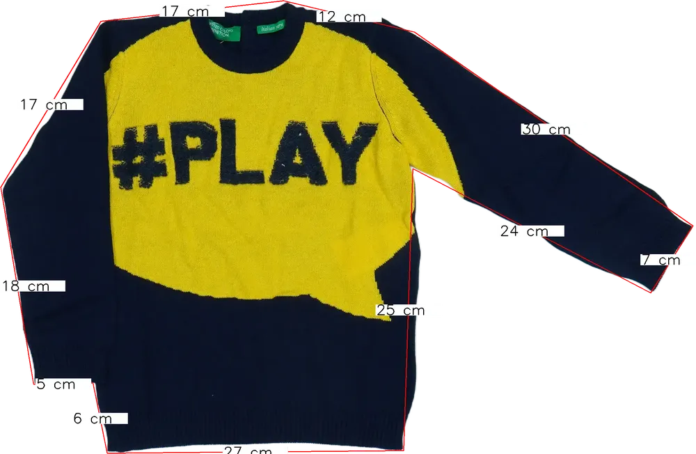 Sárga Benetton Kötött pulcsi EU 92 / UK 2 év / US 2T