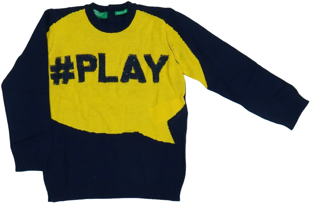 Sárga Benetton Kötött pulcsi EU 92 / UK 2 év / US 2T