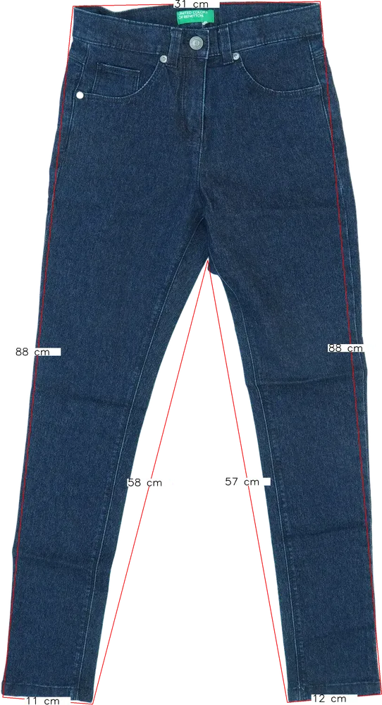 Kék Benetton Farmernadrág EU 146 / UK 11 év / US 12 év/L