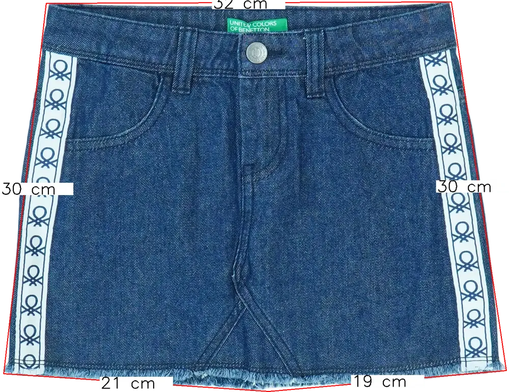 Kék Benetton Szoknya EU 128 / UK 8 év / US 8 év/M