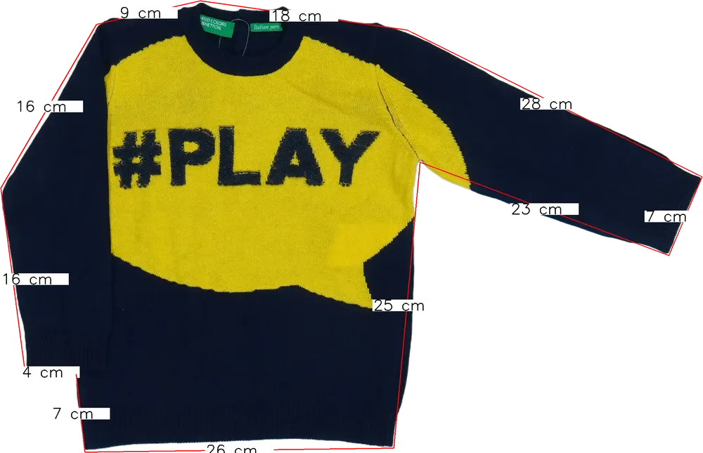 Sárga Benetton Kötött pulcsi EU 86 / UK 12-18 hónap / US 18 hónap