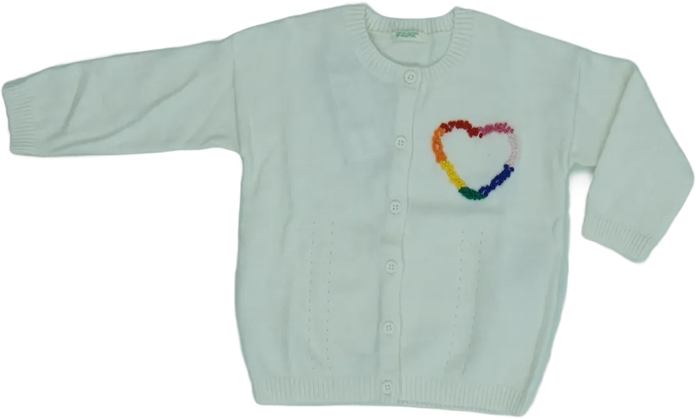 Fehér Benetton Kardigán EU 74 / UK 6-9 hónap / US 6-9 hónap