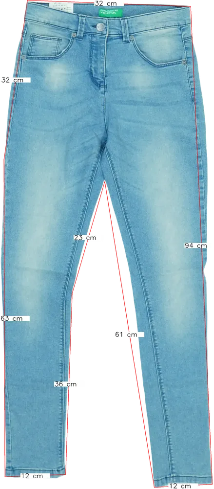 Kék Benetton Farmernadrág EU 152 / UK 12 év / US 12 év/L