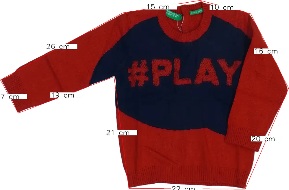 Piros Benetton Kötött pulcsi EU 80 / UK 9-12 hónap / US 12 hónap